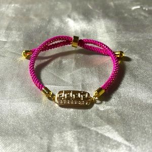 Dark Pink &Gold Color Cord Bracelet